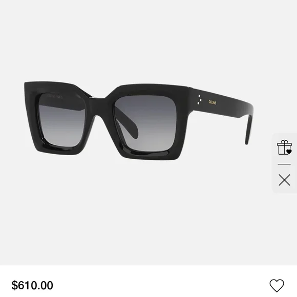 Celine Black Square Sunglasses - Picture 2 of 7